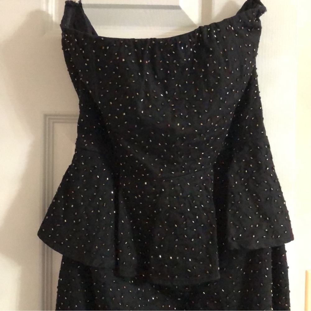 Zara Black Strapless Dress with Silver Accents - Picture 2 of 4